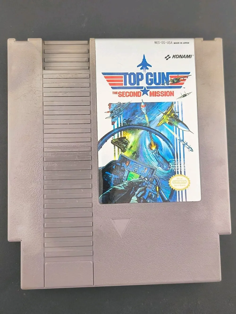 Top Gun The Second Mission Nintendo NES Authentic Konami Game Cartridge w/Sleeve